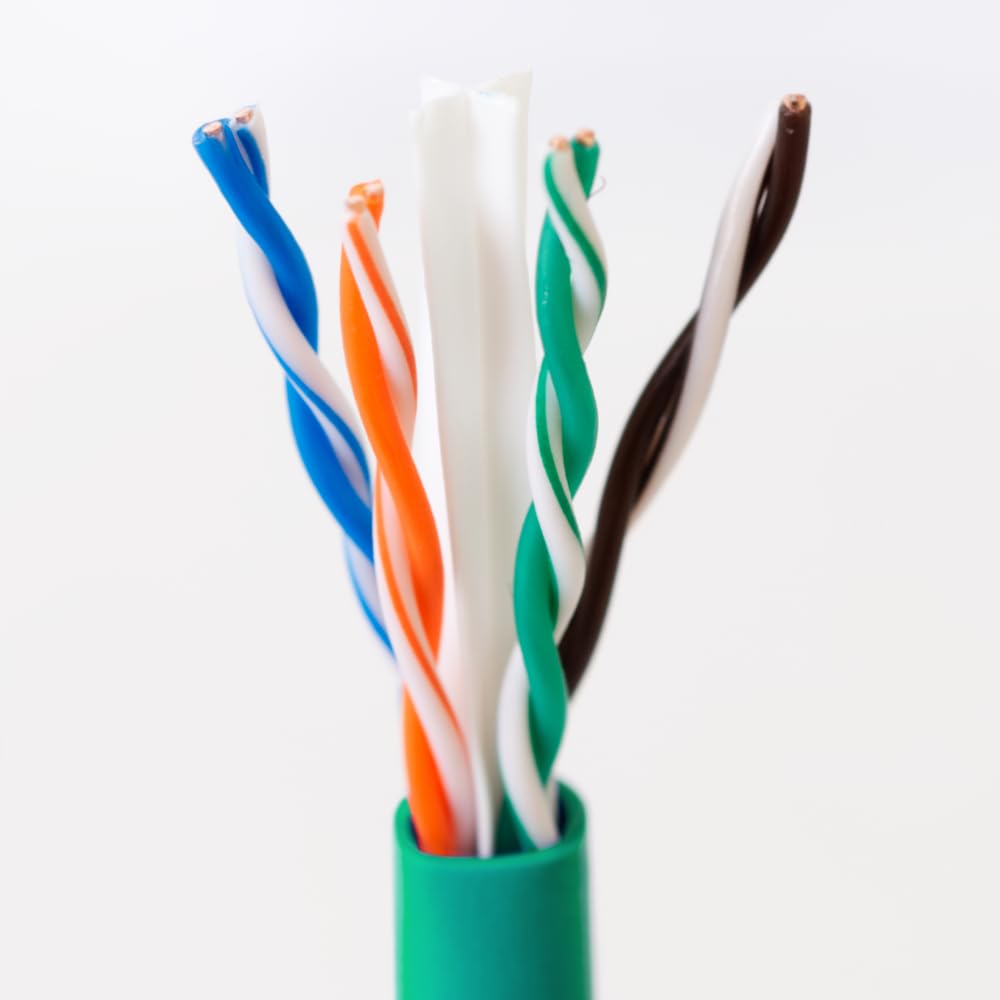 ICC Cat6e CMR Riser 1000ft   UTP 23AWG, 100% Solid Pure Copper, Unshielded, Bulk Ethernet Cable, PoE++, 600MHz, Reelex Pull Box, UL Certified, RoHS, TAA and NEC Compliant, Green