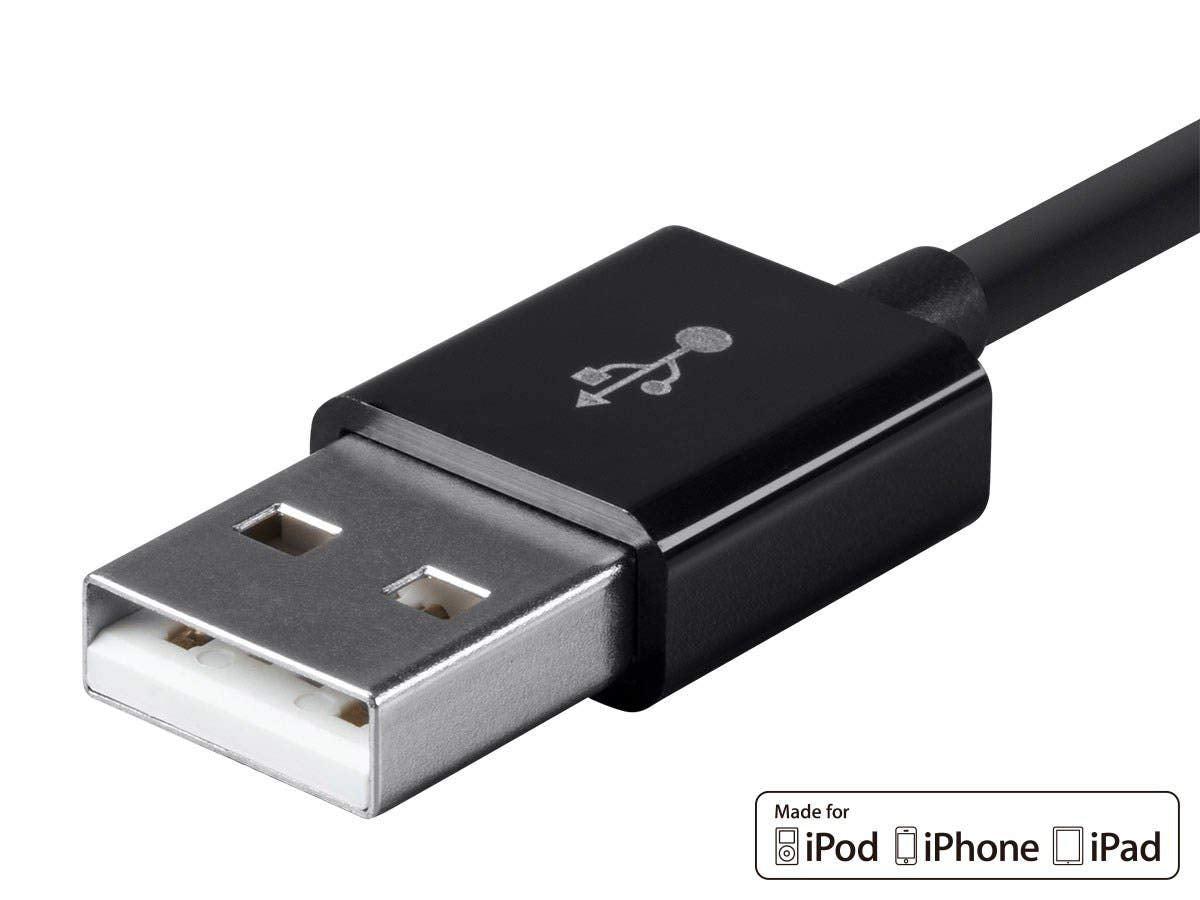 Monoprice Lightning To Usb Type A Charging Cable   Apple Mfi Certified, 10 Feet, Black   Essential Series