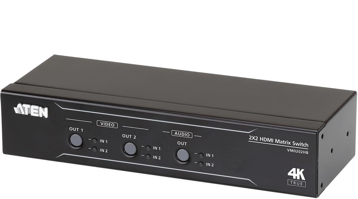 2X2 True 4K Hdmi Matrix Switch With Audio De-Embedder