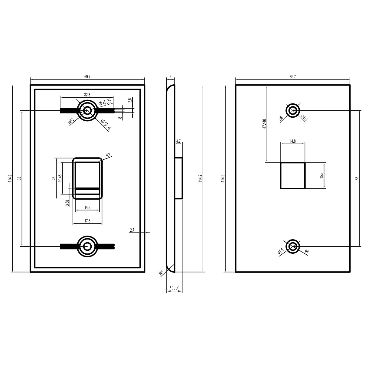 Beszin 1 Port Keystone Jack Wall Plate With Smooth Face (10 Pack, White)