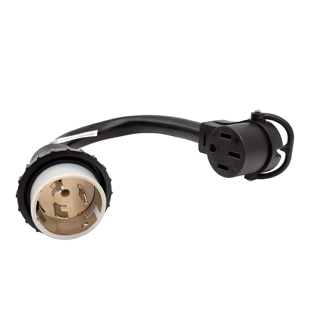 Parkworld 886399 Shore Power 50A To Rv & Ev Power Adapter Cord Nema Ss2 50P/Cs6365 To 14 50R 1.5Ft (Black)