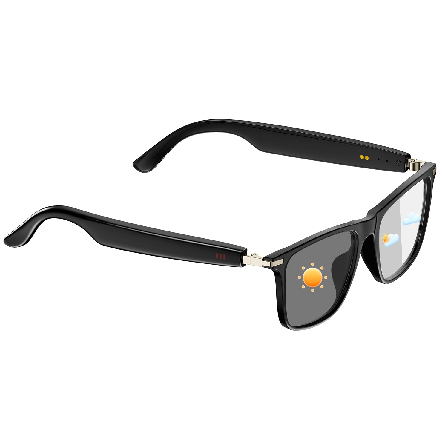 HAIXINDA Bluetooth Audio Smart Glasses for Women & Men, Bluetooth Glasses with Color-Change Lens, Open Ear Speakers, IPX5 Waterp