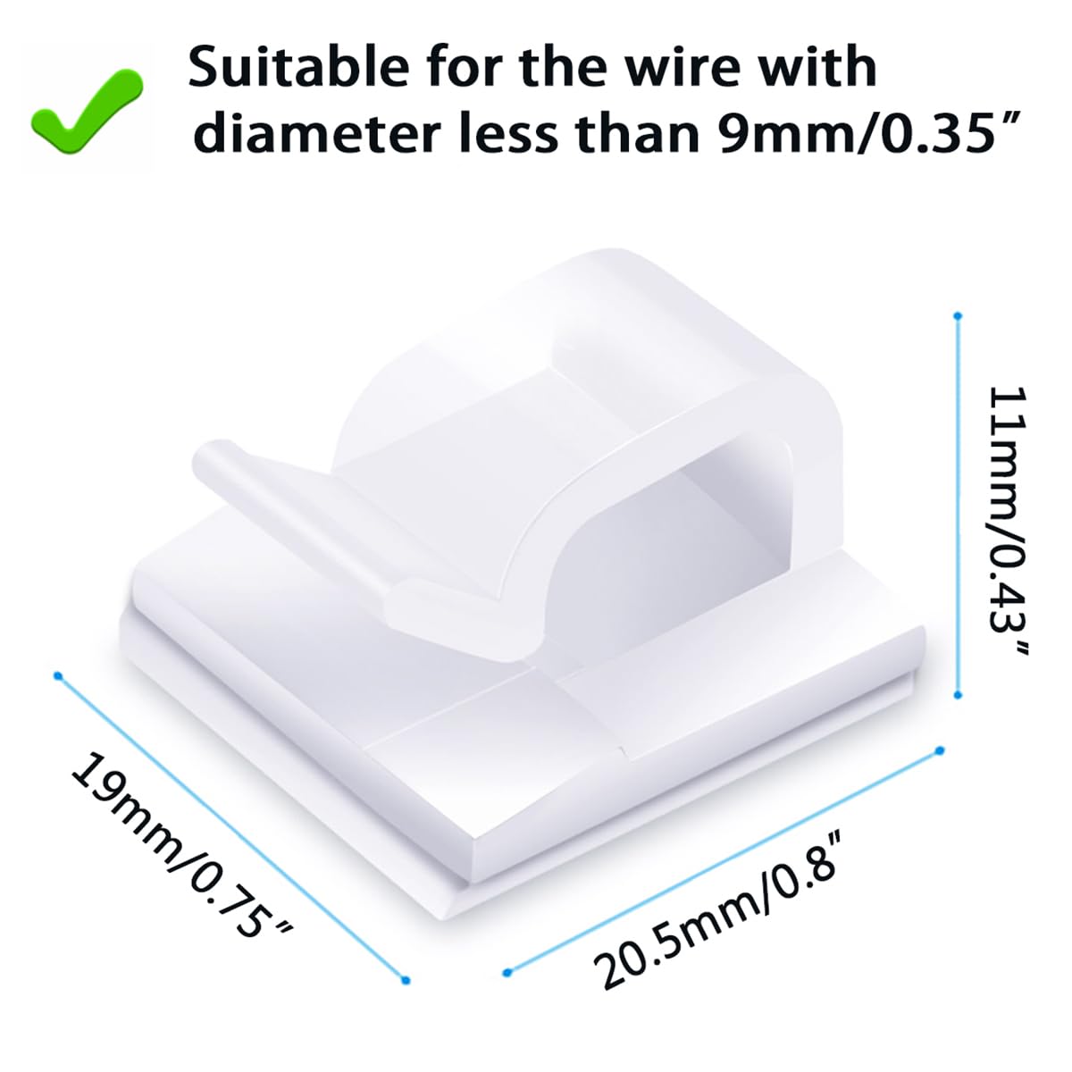 60Pcs Cable Clips, Kgrote Extension Cord Clips Outdoor Light Wire Clips Adhesive Cable Hooks Wire Organizer Holder For Desk, Wal