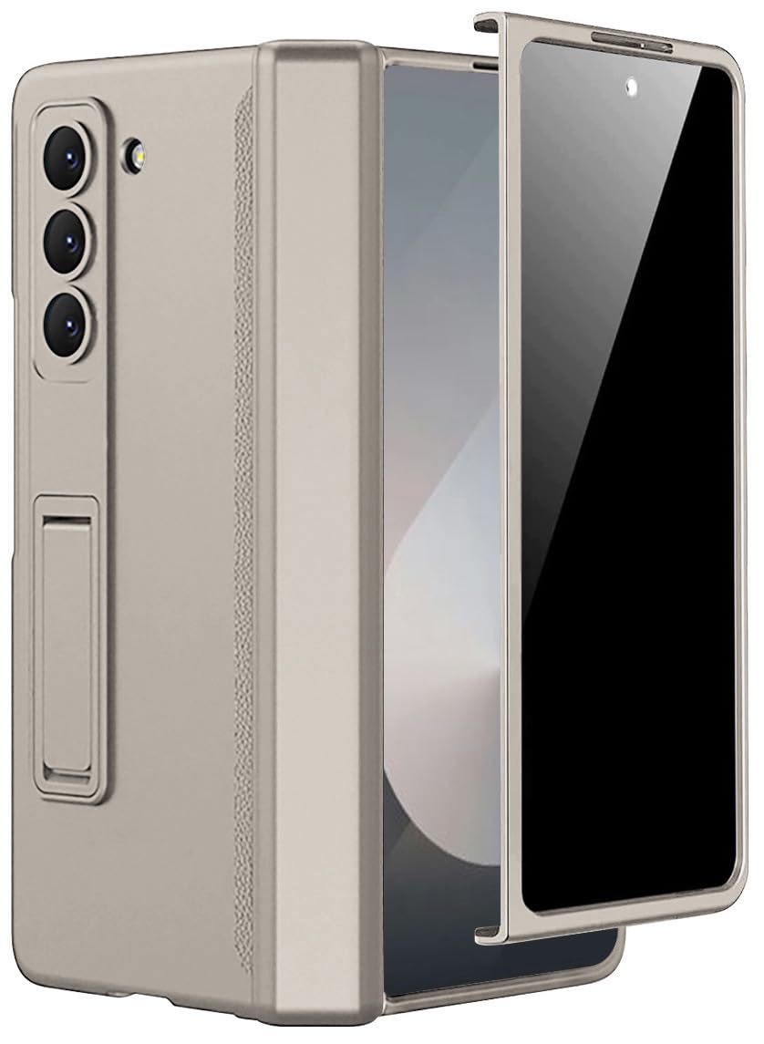 Miimall For Samsung Galaxy Z Fold 6 Case With Privacy Screen Protector, Built In Adjustable Kickstand & Magnetic Hinge Protectio