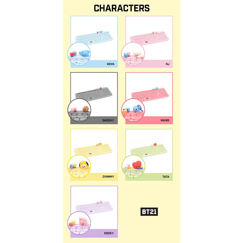 Bangtan Bt21 Baby Multi Pairing Wireless Keyboard My Little Buddy (Tata)