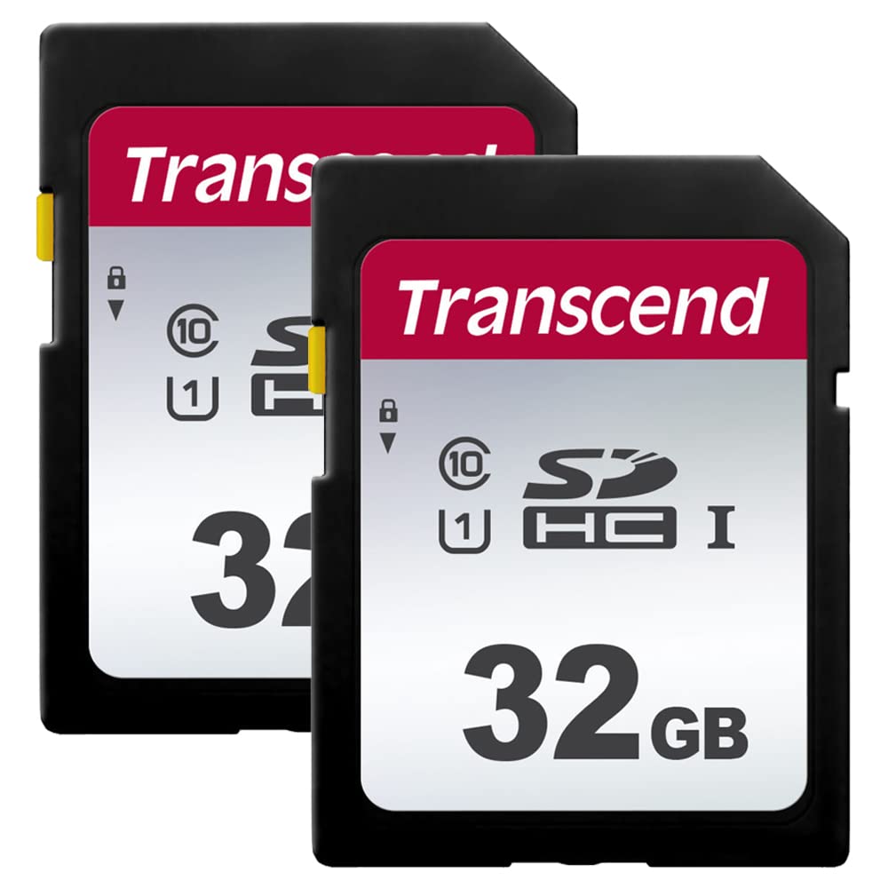 Transcend Digital Camera 32 GB Memory Card, Compatible with Canon PowerShot ELPH 180 Digital Camera Memory Card 2 x 32GB Secure Digital High Capacity (SDHC) Memory Cards (2 Pack)