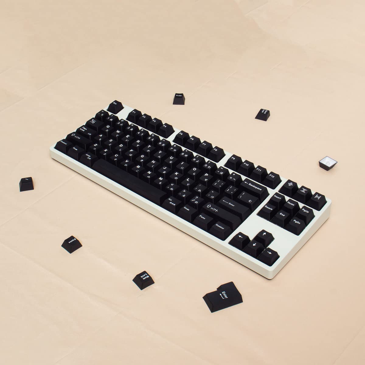 Gliging 130 Keys Pbt Japanese Keycaps Cherry Profile Dye Sub Navy Theme Minimalist Style Suitable For Mechanical Keyboard
