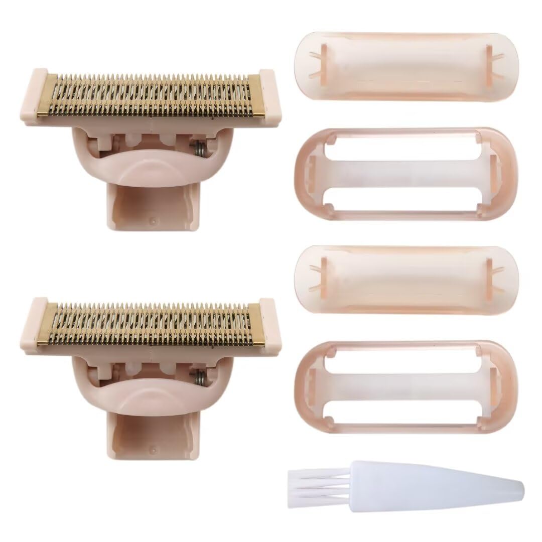 Latest Ver. 2Pcs Two Way Dry Razor Replacement Head With Rose Gold Plated Body Fit For Flawless Nu Razor, Hair Remover Tool With
