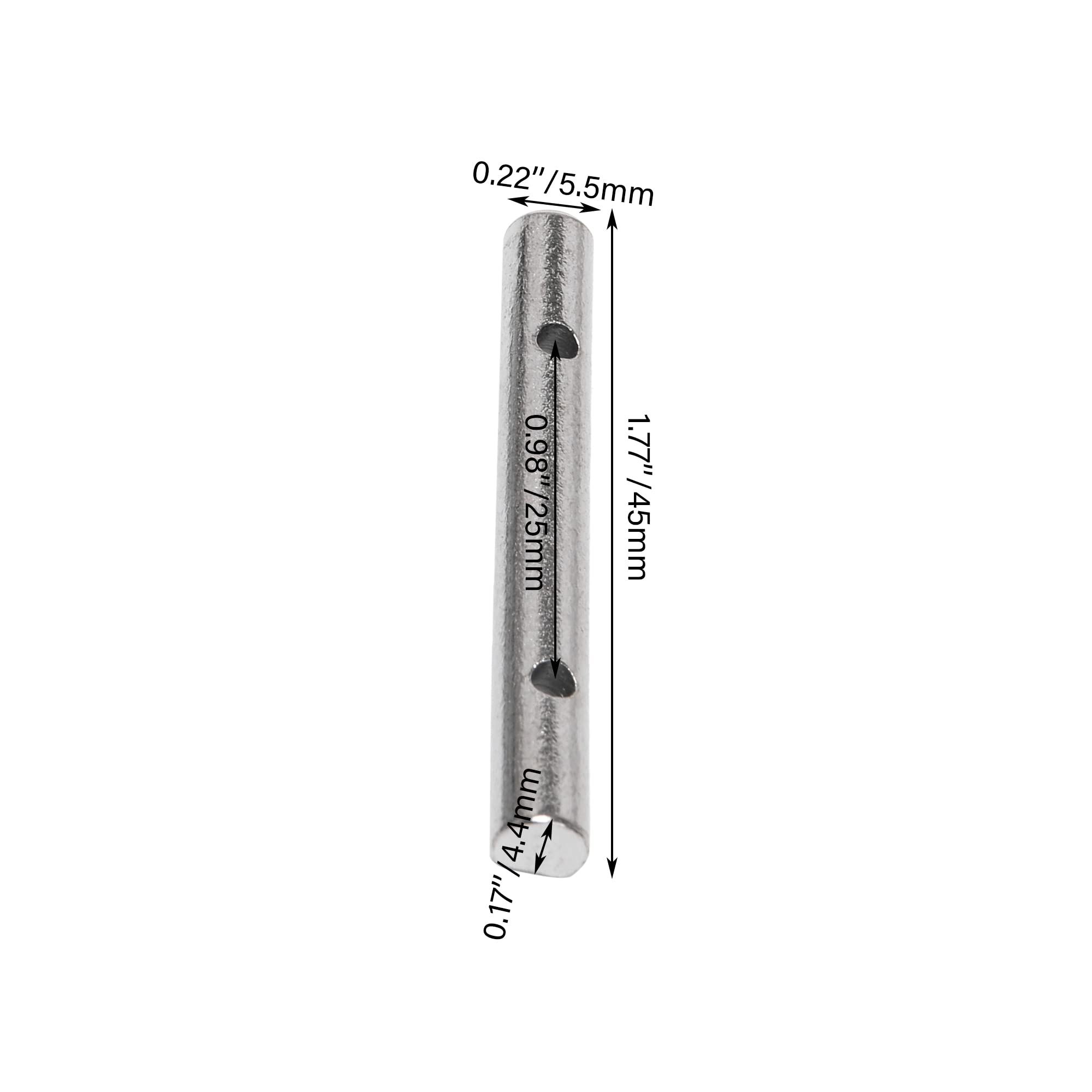 Mxfans 10-Piece Chrome Brass Guitar String Fixing Rod Suitable For Electric Guitar Length: 45Mm (1.77Inch) Hole Spacing 25Mm (0.