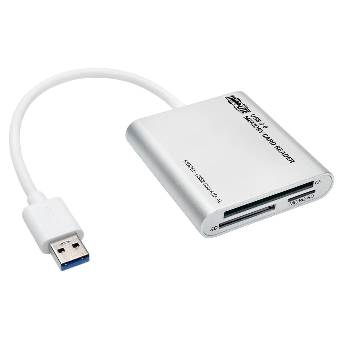 Tripp Lite USB 3.0 SuperSpeed MultiDrive Memory Card Reader/Writer 5Gbps Aluminum Case (U352000MDAL), Multi Color