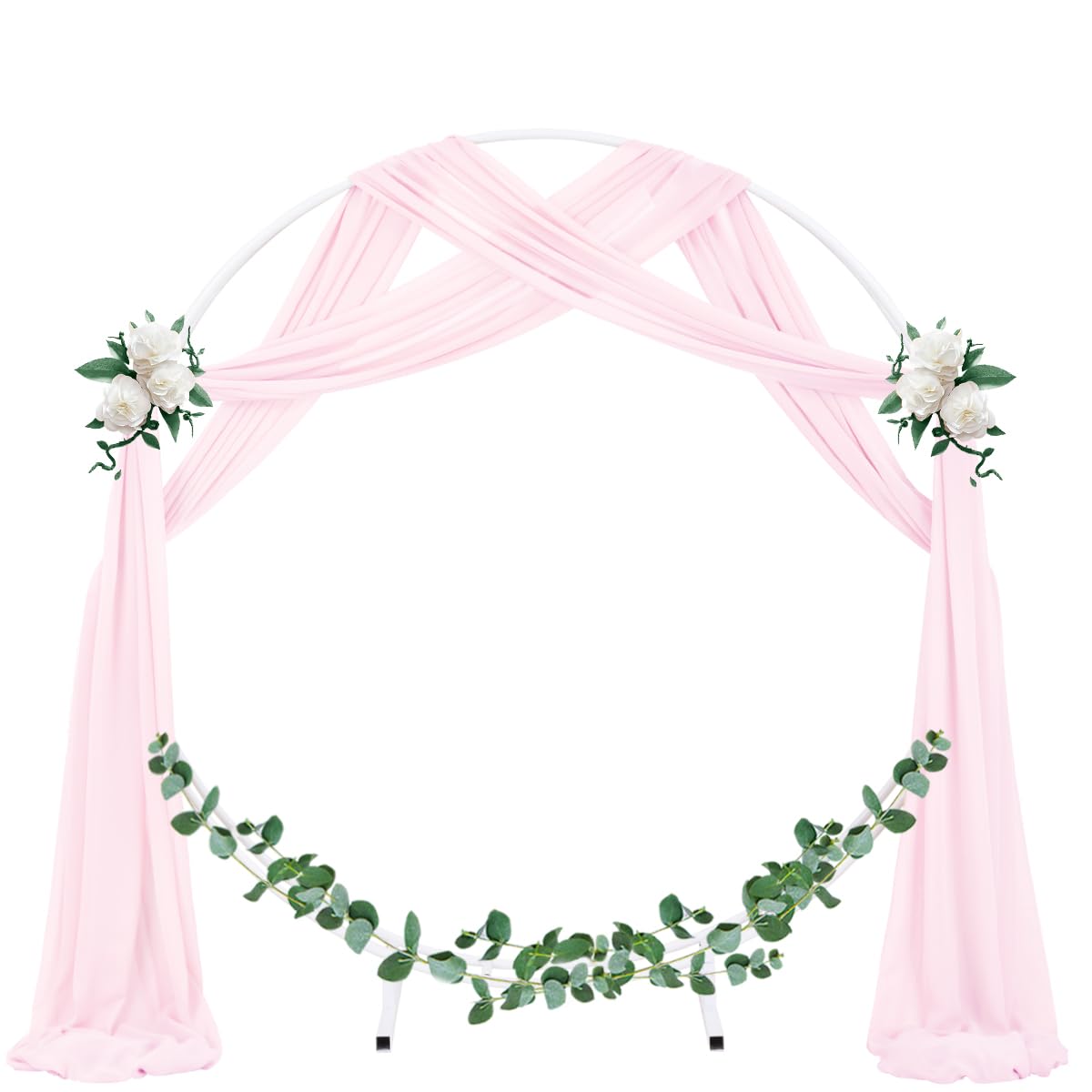 Socomi Wedding Arch Draping Fabric 1 Panel 29'' X 19Ft Blush Pink Sheer Chiffon Curtain Drapes 6 Yards For Wedding Ceremony Birt