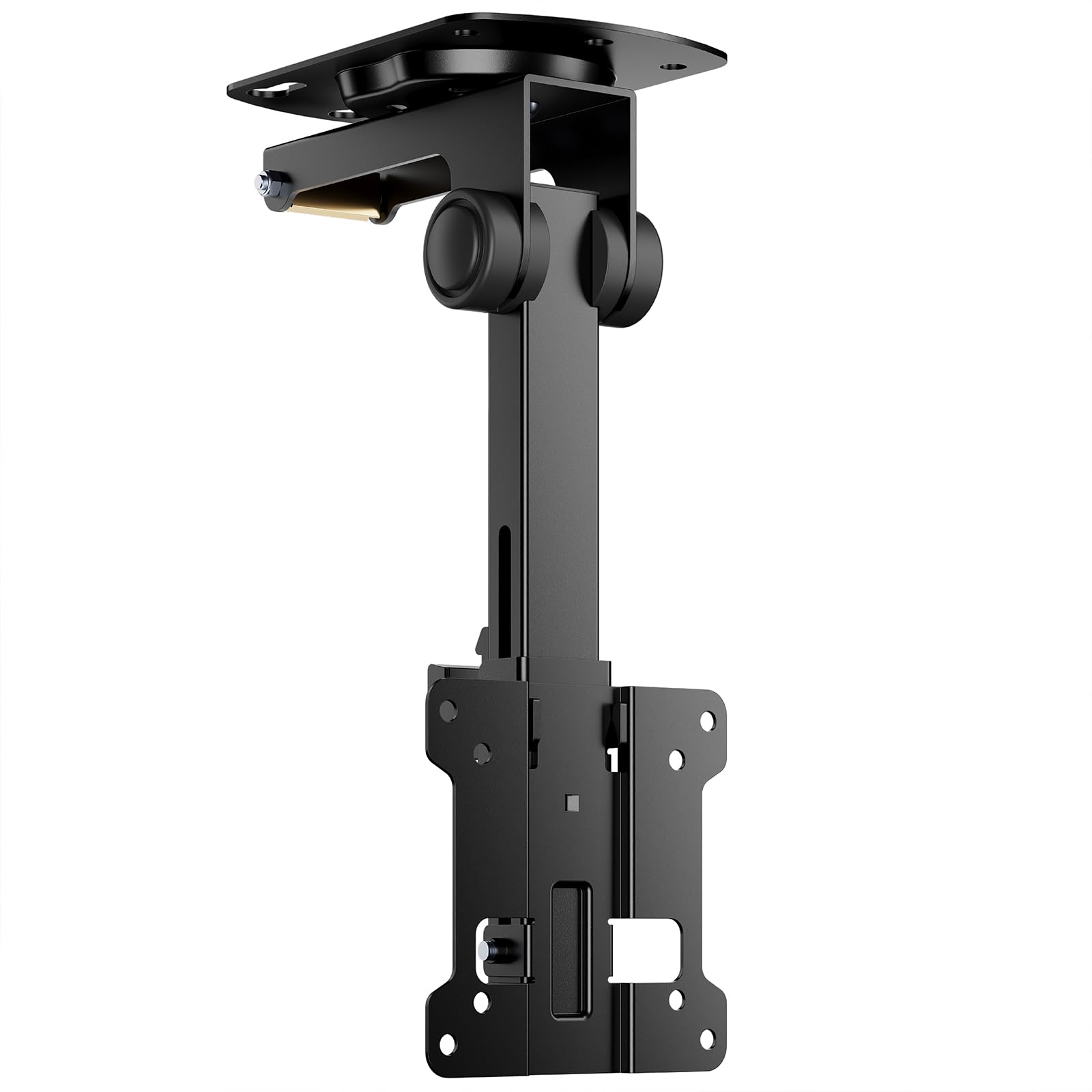 WALI Folding Ceiling TV Mount, Swivel and Flip Down TV Bracket for 13 27 inch Flat Screens, Height Adjustable TV Mount Saving Space, Max Mounting Holes 100x100mm(FCM101), Black