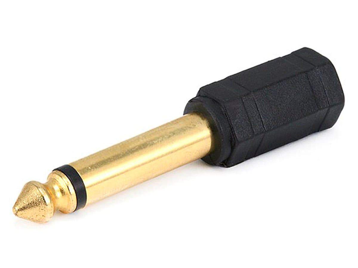 Monoprice 107137 6.35Mm Mono Plug To 3.5Mm Stereo Jack Adaptor, Gold Plated