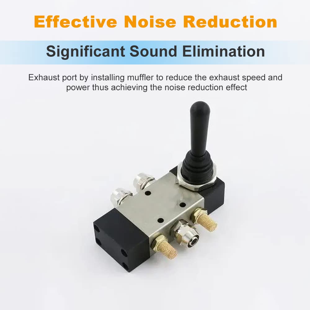 Mtsooning 10Pcs Air Pneumatic Flow Control Mufflers, 1/4Inch Exhaust Muffler Filters, Bronze Thread Hex Brass Silencer Replaceme