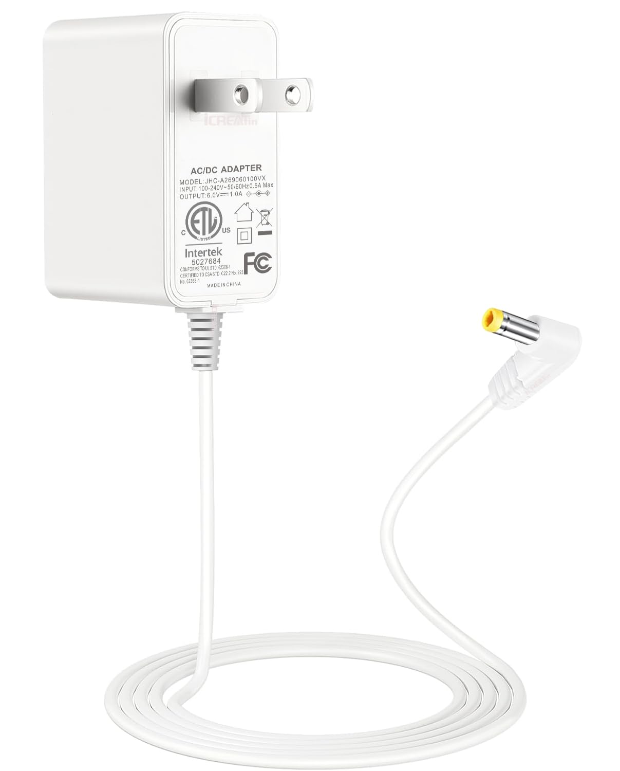 Power Cord for VTech Baby Monitor Charger: 6V USA UL Listed Adapter fits DM221 DM221-2 DM223 DM251 (Parent & Baby Units) DM111 D