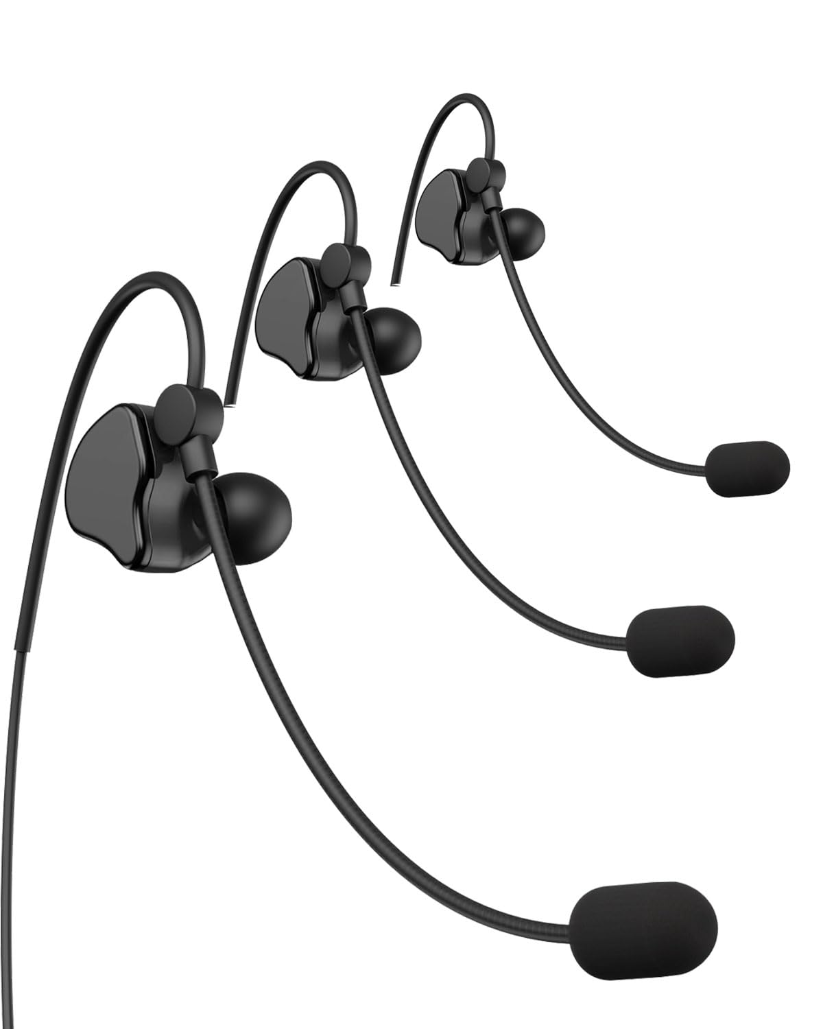 Maxquall Referee Headset Microphone V4 V6 Fbim 3Pcs Newly Designed Football Coach Judger Arbitration Earhook Earpiece Soccer Ear