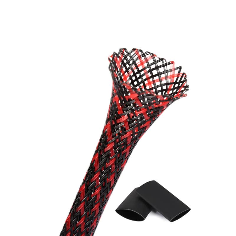 25ft - 1/4 Inch Cable Management Sleeve Protector,Wire Loom PET Expandable Wire Sleeving for Office TV Computer Home Theater Eng
