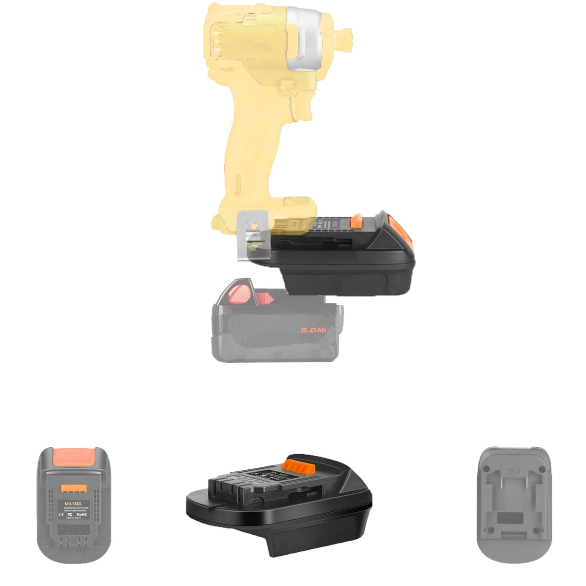 For Dewalt To For Milwaukee Battery Adapter (Only Adapter Included) (For M18 Battery To For Dewalt 20V Tools)