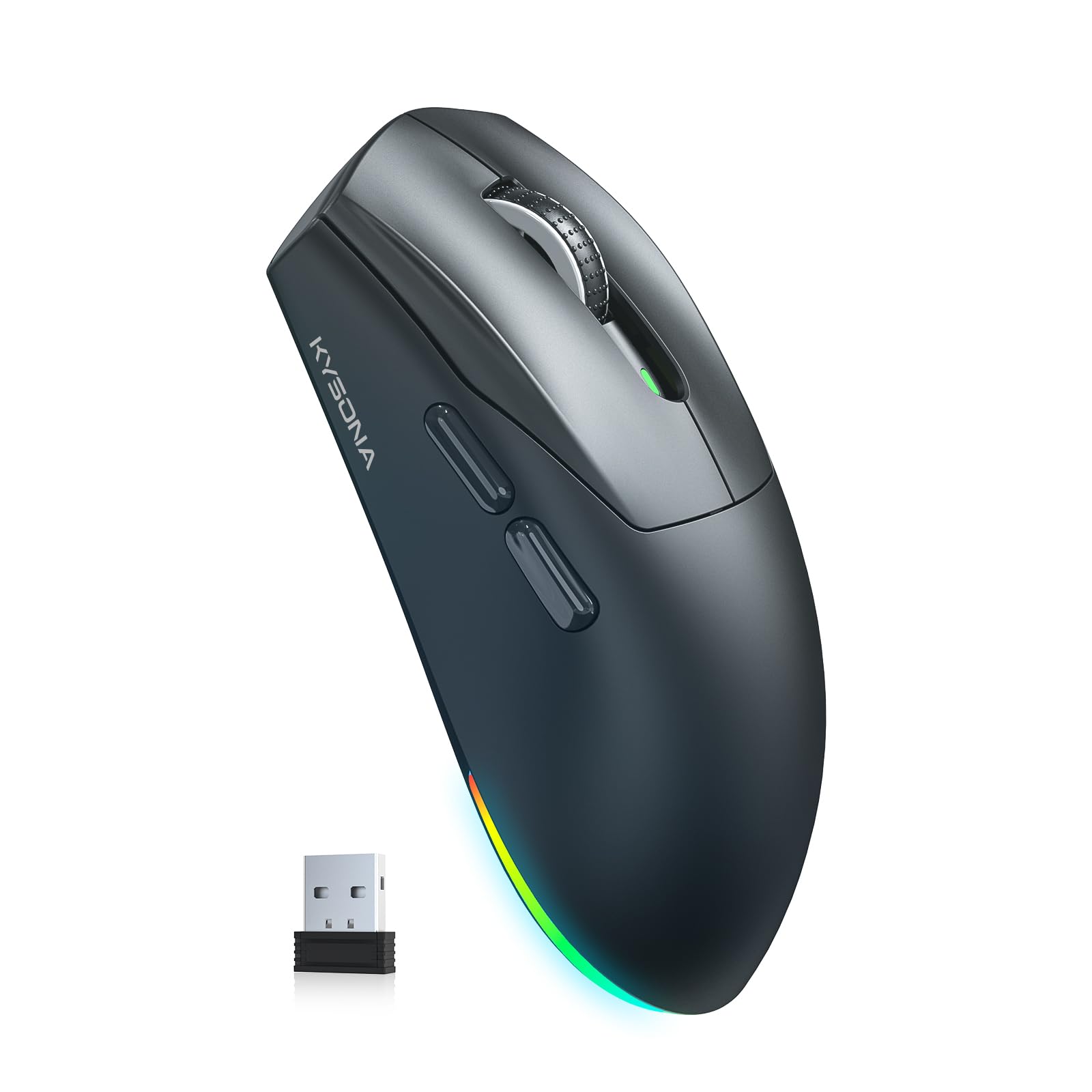 KYSONA Wireless Gaming Mouse, 12000 DPI, Tri-Mode Bluetooth Gaming Mouse Wireless, Lightweight, 80Hrs Battery Life, Backlight, 5