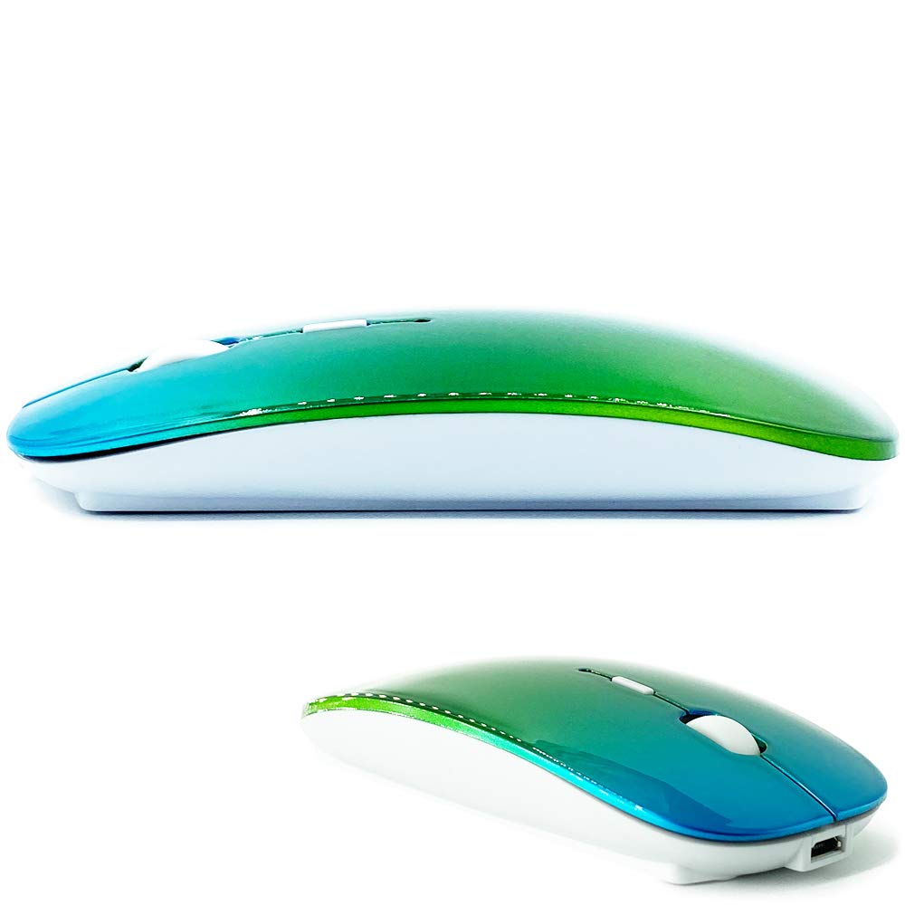 Klo Bluetooth Mouse For Macbook/Macbook Air/Pro/Ipad, Wireless Mouse For Laptop/Notebook/Pc/Ipad/Chromebook (Bt/A Green Blue)