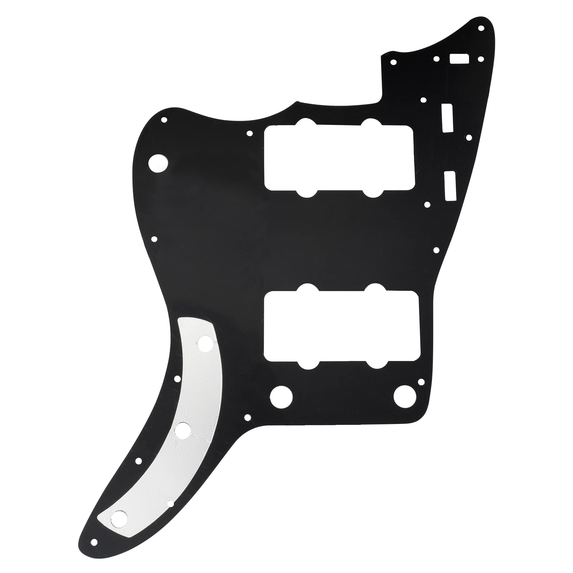 Musiclily Pro 13 Hole Guitar Pickguard For Usa Vintage 60S Jazzmaster And Sq Classic Vibe, 4Ply Black Pearl
