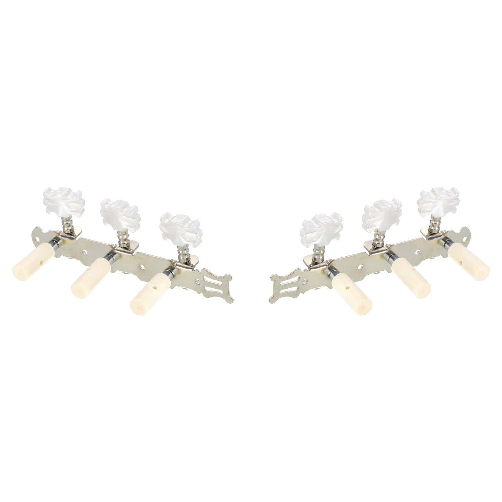 Patikil Guitar Tuning Pegs Machine Heads Tuning Keys Tuners For Classical Guitar Single Hole 3L 3R, 1 Set, White