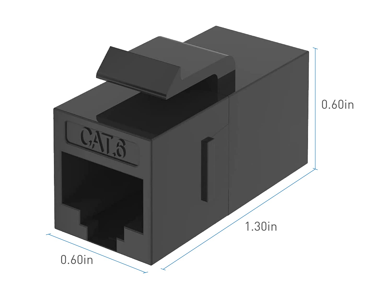 Tedgetal Cat6 Keystone Coupler Rj45 Ethernet Jack Insert 10 Pack Coupler Female To Female Inline Extender, Black