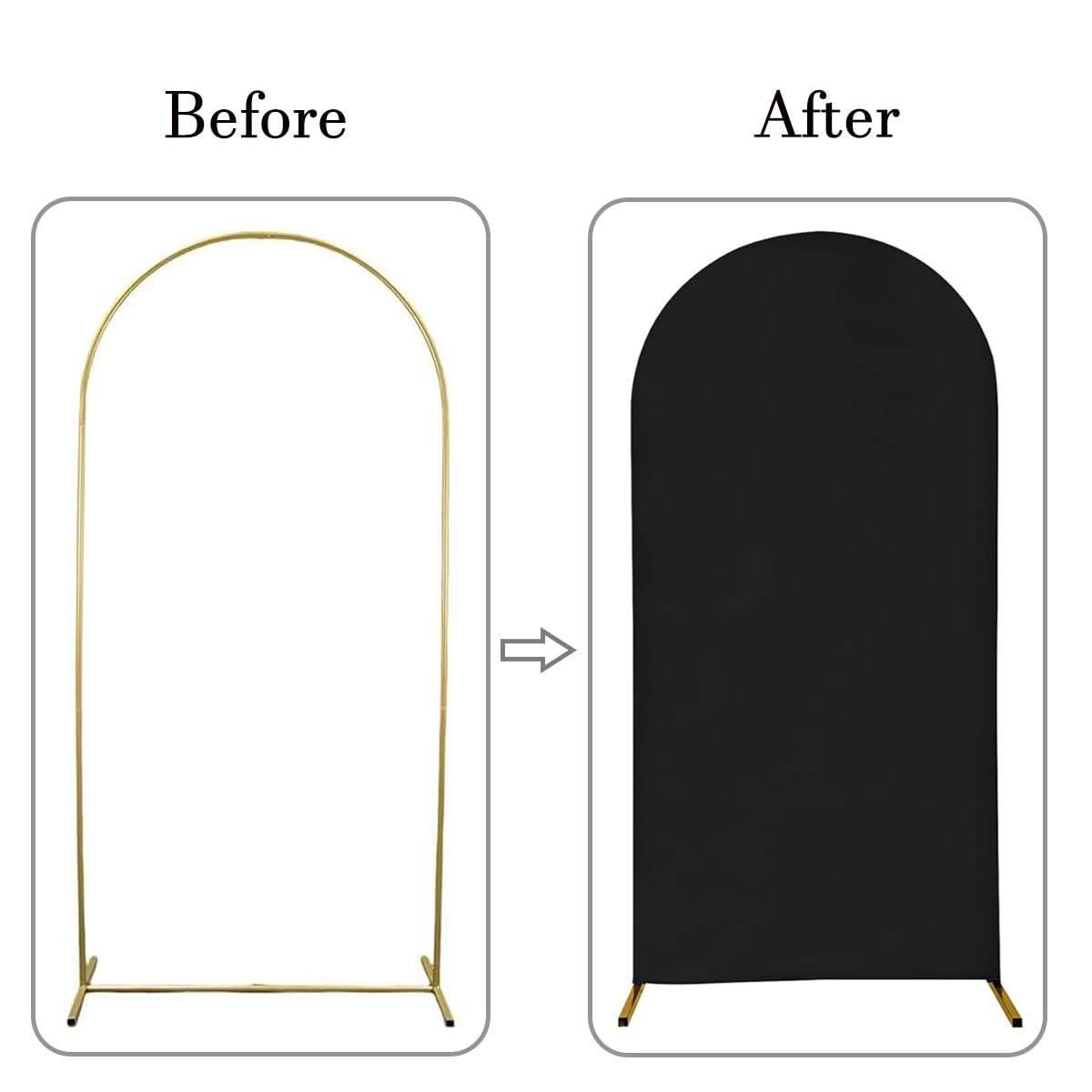 6Ft Black Arch Backdrop Stand Cover   Jkdmjf Spandex Arch Cover Backdrop Fabric For Wedding Birthday Party Baby Shower Photograp