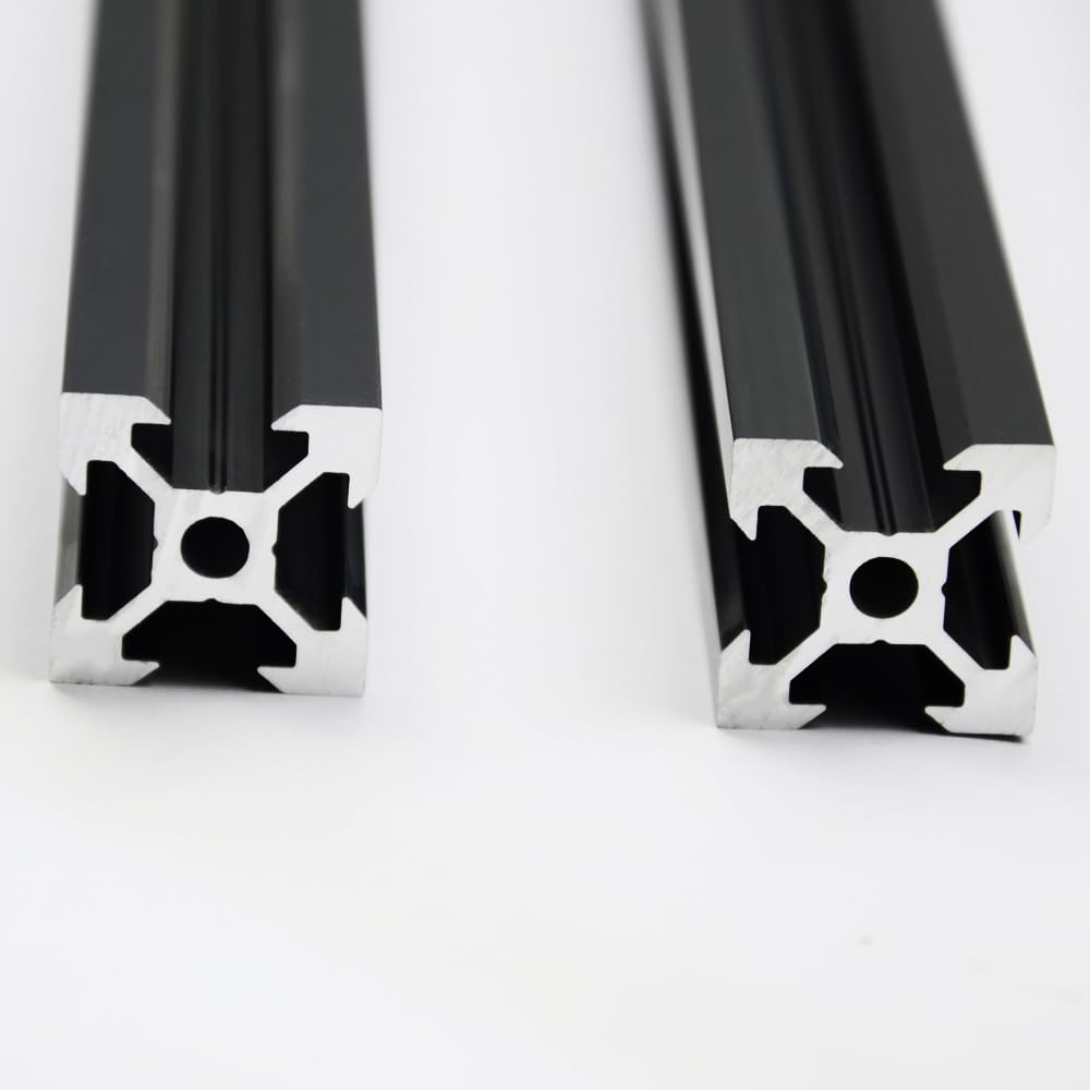 Iverntech 4Pcs 1000Mm 2020 V Slot Aluminum Extrusion 39.37 Inches Black Aluminum Profile European Standard Anodized Linear Rail