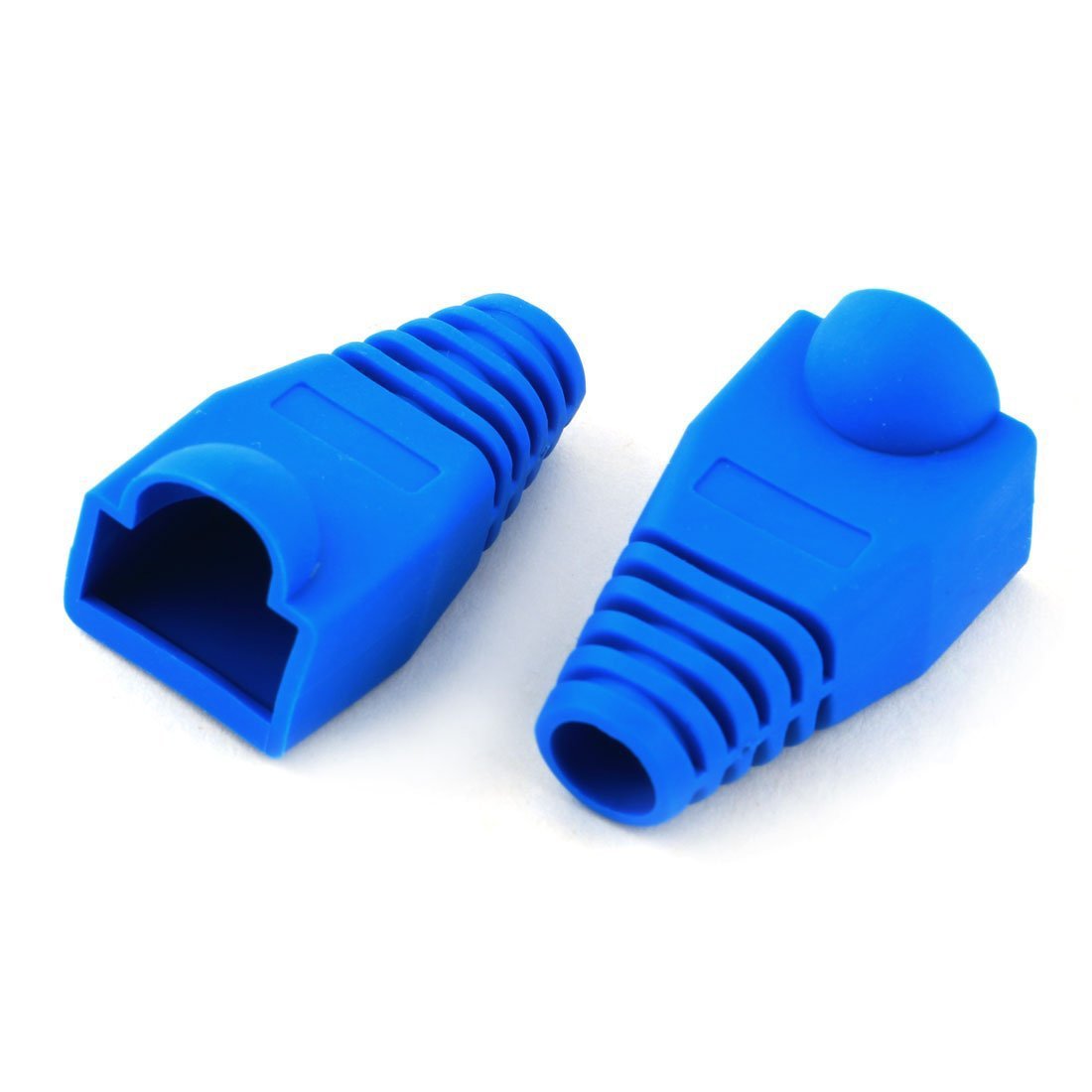 Copapa Yiovvom Soft Plastic Ethernet Rj45 Cable Connector Boots Cover Strain Relief Boots Cat5 Cat5E Cat6 Cat6E 100Pcs (Blue)
