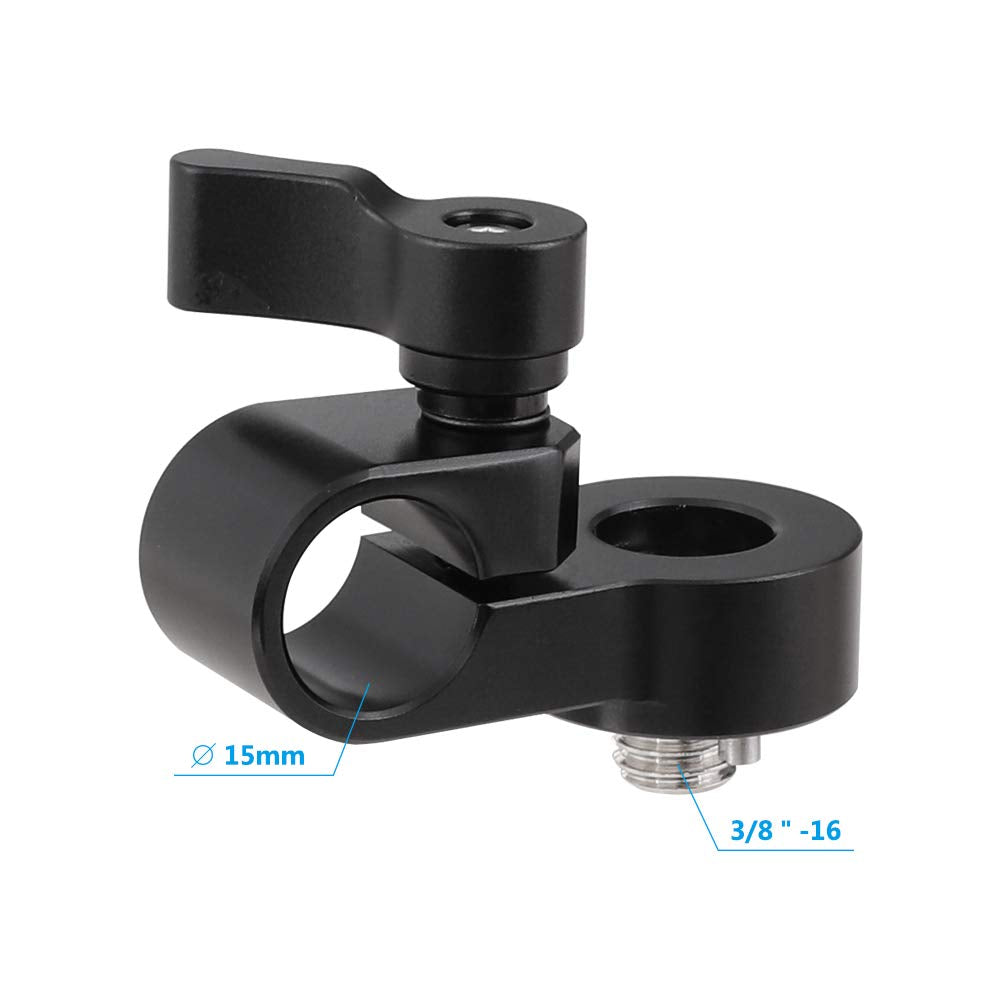 Camvate 15Mm Single Rod Clamp Extension Adapter Install By 3/8 '' 16 Thread Hole For Dslr Camera Cage Rod Support   2280