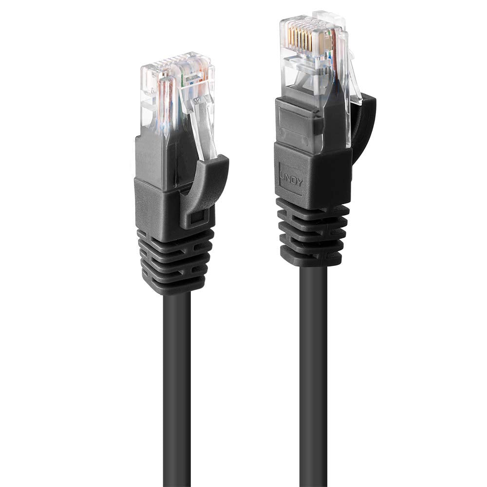LINDY 0.3m Cat.6 U/UTP Ethernet Cable, Black