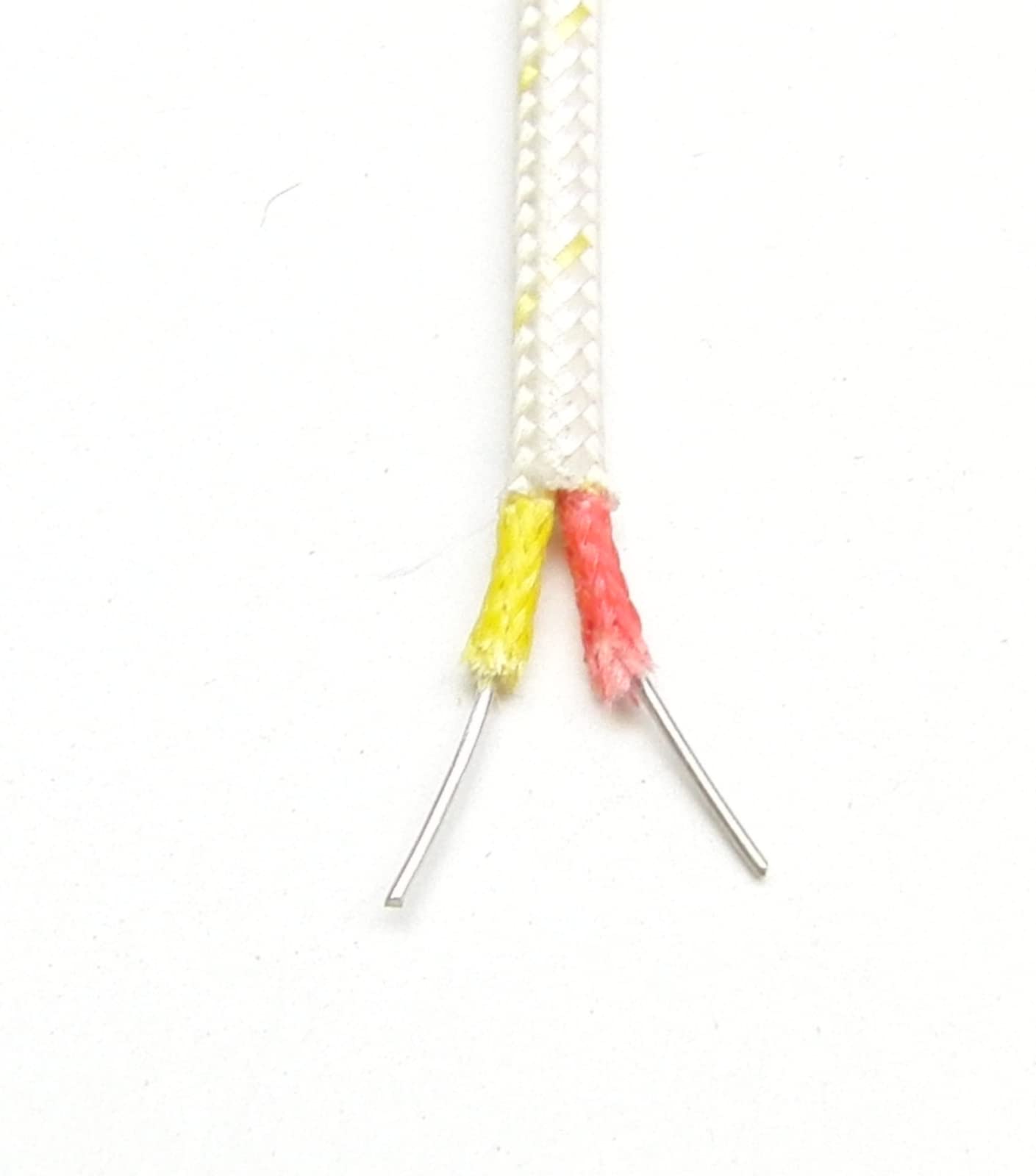 K Type Thermocouple Wire Awg 24 Solid W. High Temperature Fiberglass Insulation Up To 700 Degree C Or 1300 F   10 Yard Roll