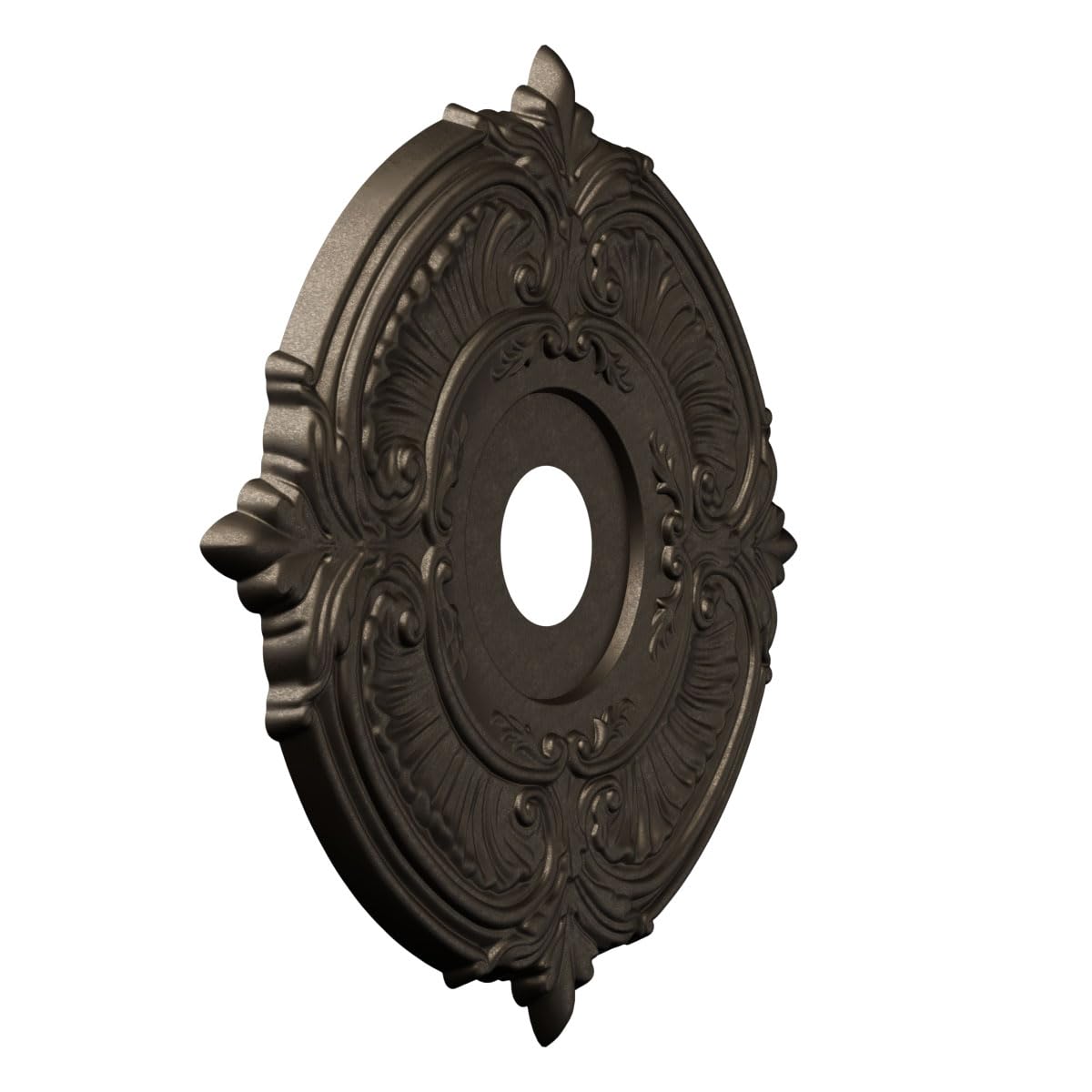 19Od X 3 1/2Id X 1P Attica Thermoformed Pvc Ceiling Medallion (Fits Canopies Up To 6 3/4), Metallic Black Night