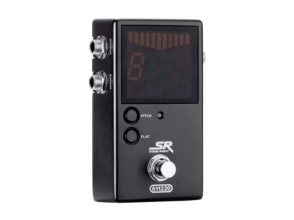 Monoprice Chromatic Pedal Tuner - Black, Normal & True-Bypass Outputs, Easy To Tune Your Bass & Guitars - Stage Right Series