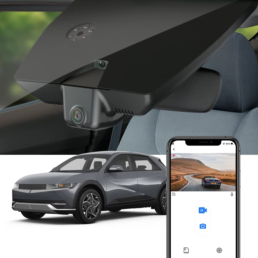 Fitcamx 4K Dash Cam Compatible With Hyundai Ioniq 5 2022 2023 2024 Limited Sel (Has Auto Dimming), Oem Look, Uhd 2160P Video, Lo