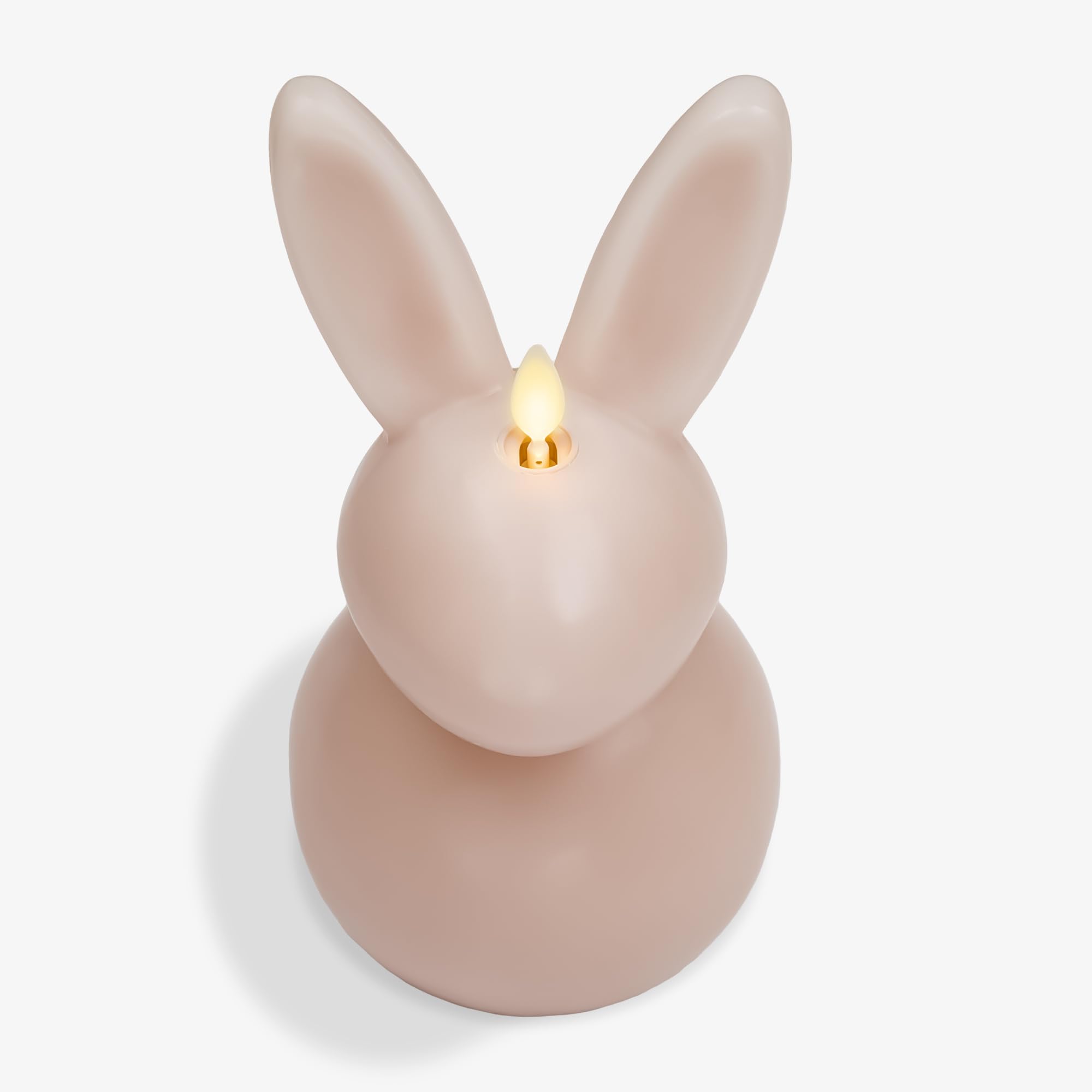 Luminara Easter Bunny Candle  Dusky Rose 4.5'' X 4.5'' X 8.5''  Flameless Real Flame Holiday Inspired Decor  Aa Batteries  Flick
