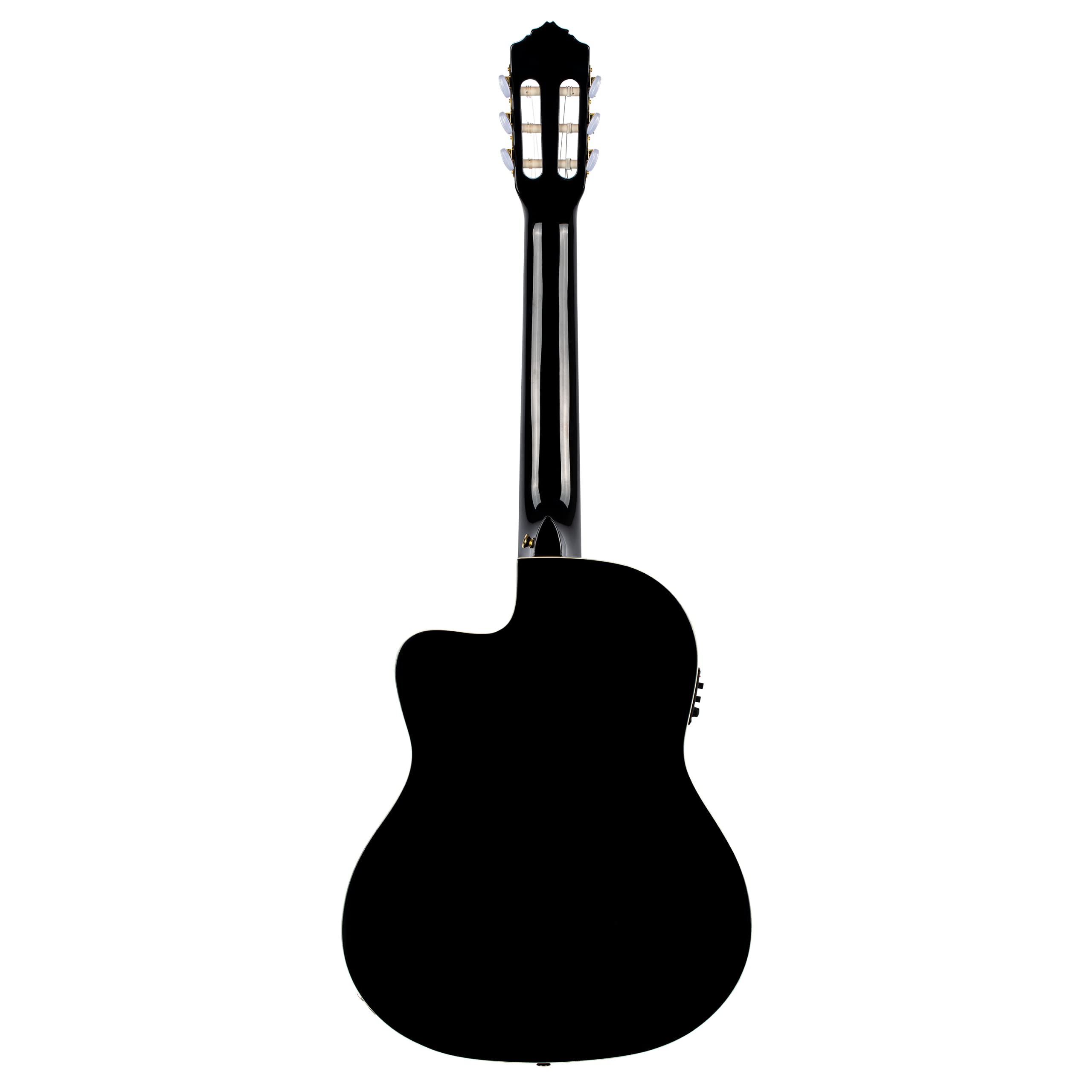 Ortega Guitars 6 String Family Series Pro Solid Top Acoustic-Electric Nylon Classical Guitar W/Bag, Right (Rce141Bk)