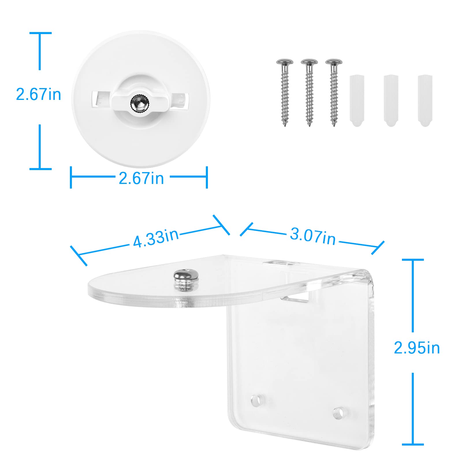 Tiuihu Acrylic Wall Mount Bracket/Holder Compatible With Kasa Indoor Pan/Tilt Smart Security Camera And Tp Link Tapo C210/C200