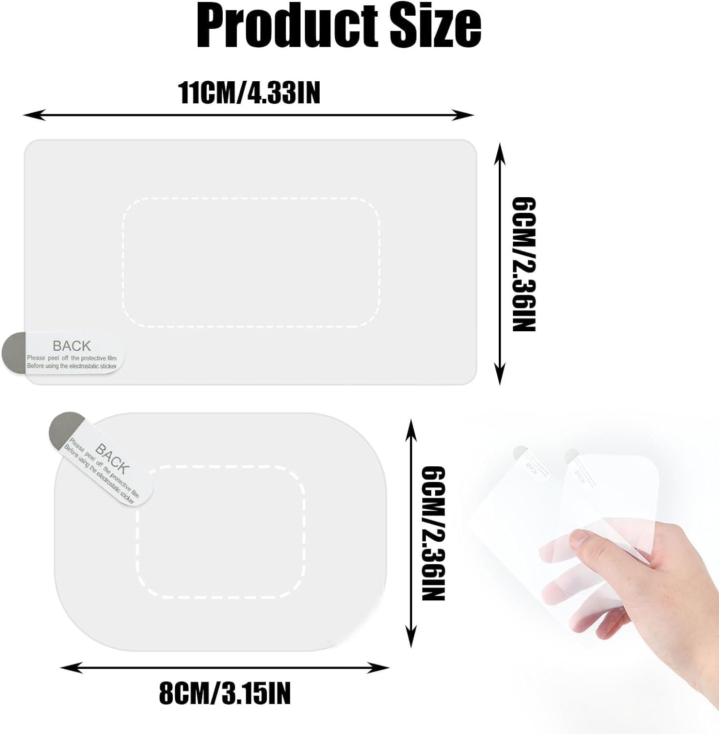 Gugumo Dashcam Windshield Sticker, Sturdy Car Hud Screen Sticker Film Easily Prevent Scratching & Falling, Durable And Reusable