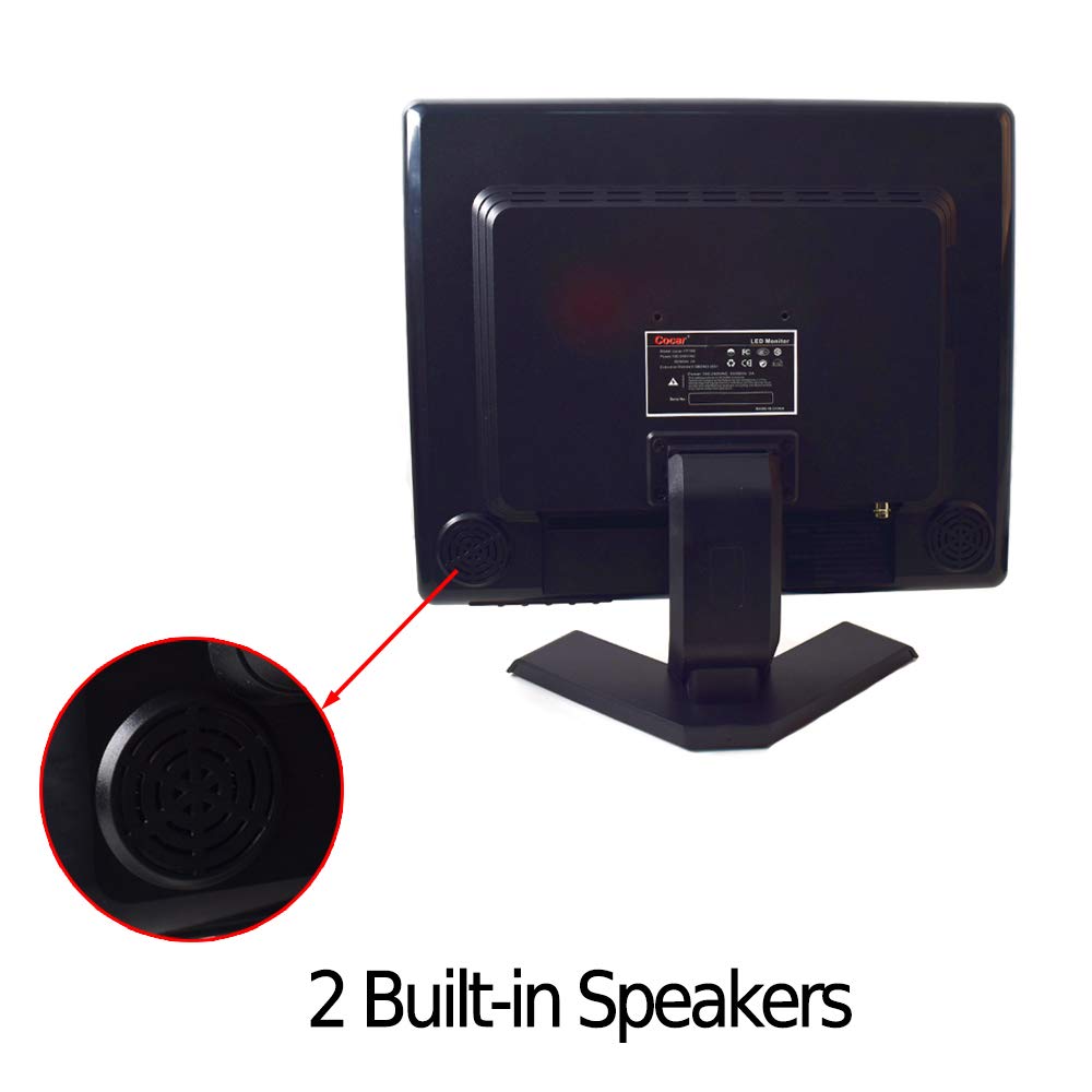 15' Cctv Bnc Monitor Vga Hdmi Av, 4:3 Hd Display Lcd Security Screen With Usb Drive Player For Surveillance Camera Stb Pc 1024X768 Resolution Built In Speaker Audio In/Out