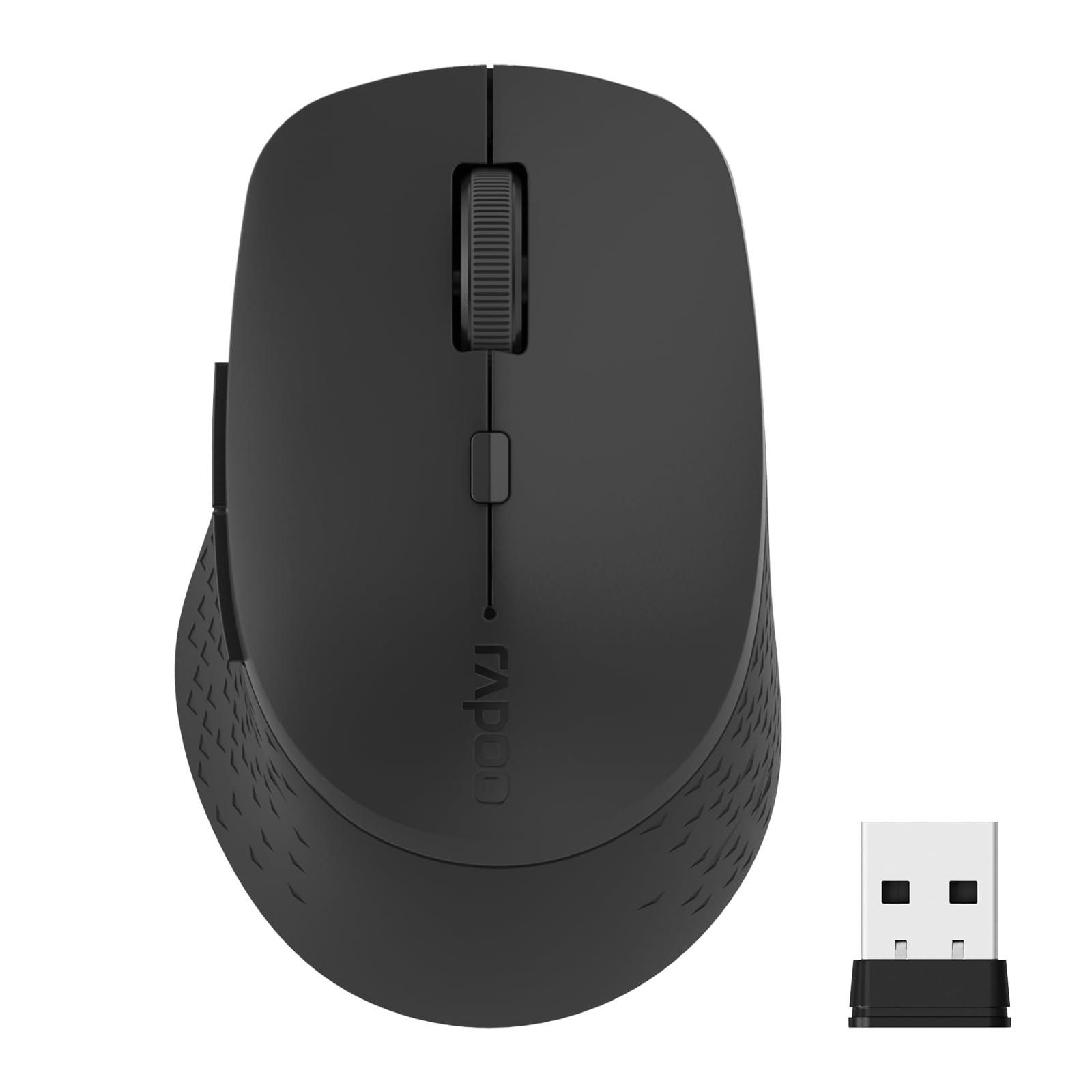 Rapoo M300G Silent Wireless Mouse, Bluetooth Mouse for Laptop, 2.4GHz with USB Receiver, 2400 Adjustable DPI Optical Tracking, 1