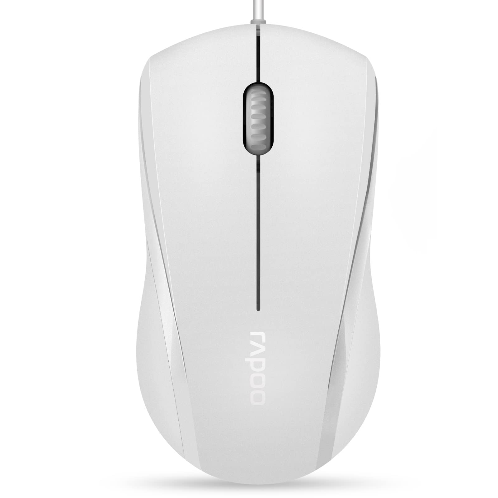 Rapoo N1600 3 Button Quiet Wired Mouse, 1000Dpi Optical Mouse, Quiet Button, Ergonomic Shape, For Desktop Computers Laptops, Mat