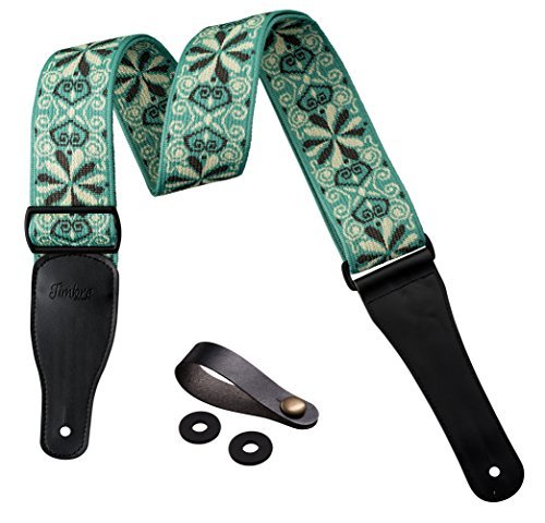 Timbregear Extreme Comfort Acoustic Guitar Strap Electric Guitar Strap Free   Two Guitar Strap Locks Guitar Strap Button!(Green)