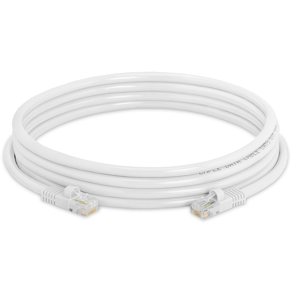 Cmple Cat5E Network Ethernet Cable   Computer Lan Cable 1Gbps   350 Mhz, Gold Plated Rj45 Connectors   10 Feet White