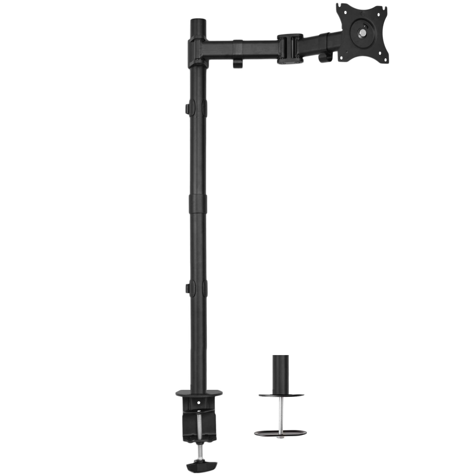 VIVO Single Monitor Desk Mount, Extra Tall Fully Adjustable Stand for 1 LCD Screen up to 32 inches, Ultra Wide Screens up to 38 inches, 22 lbs Capacity, STAND V001T