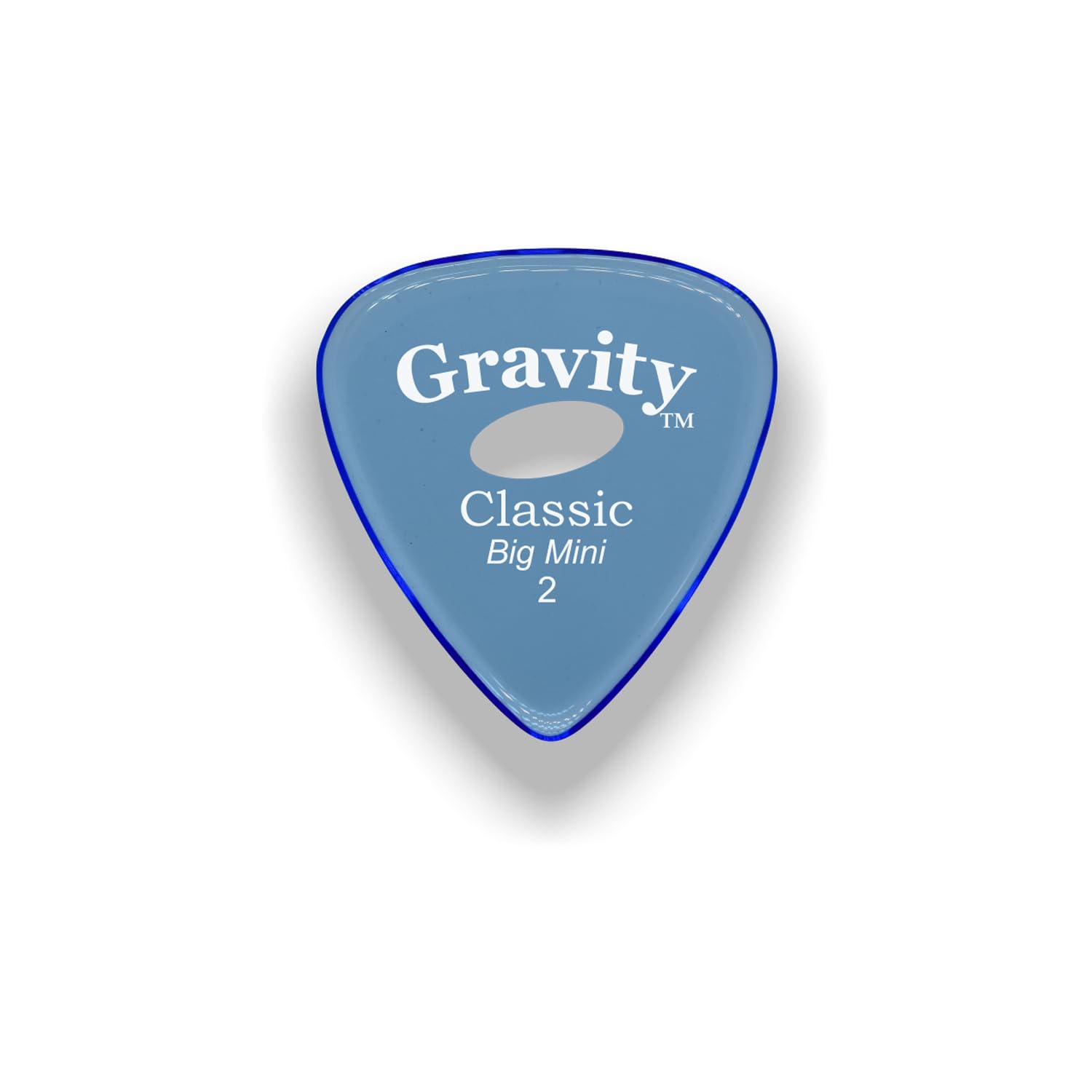 Gravity Picks Classic Guitar Pick   2.0Mm Blue  Polished W/Elipse Grip Hole