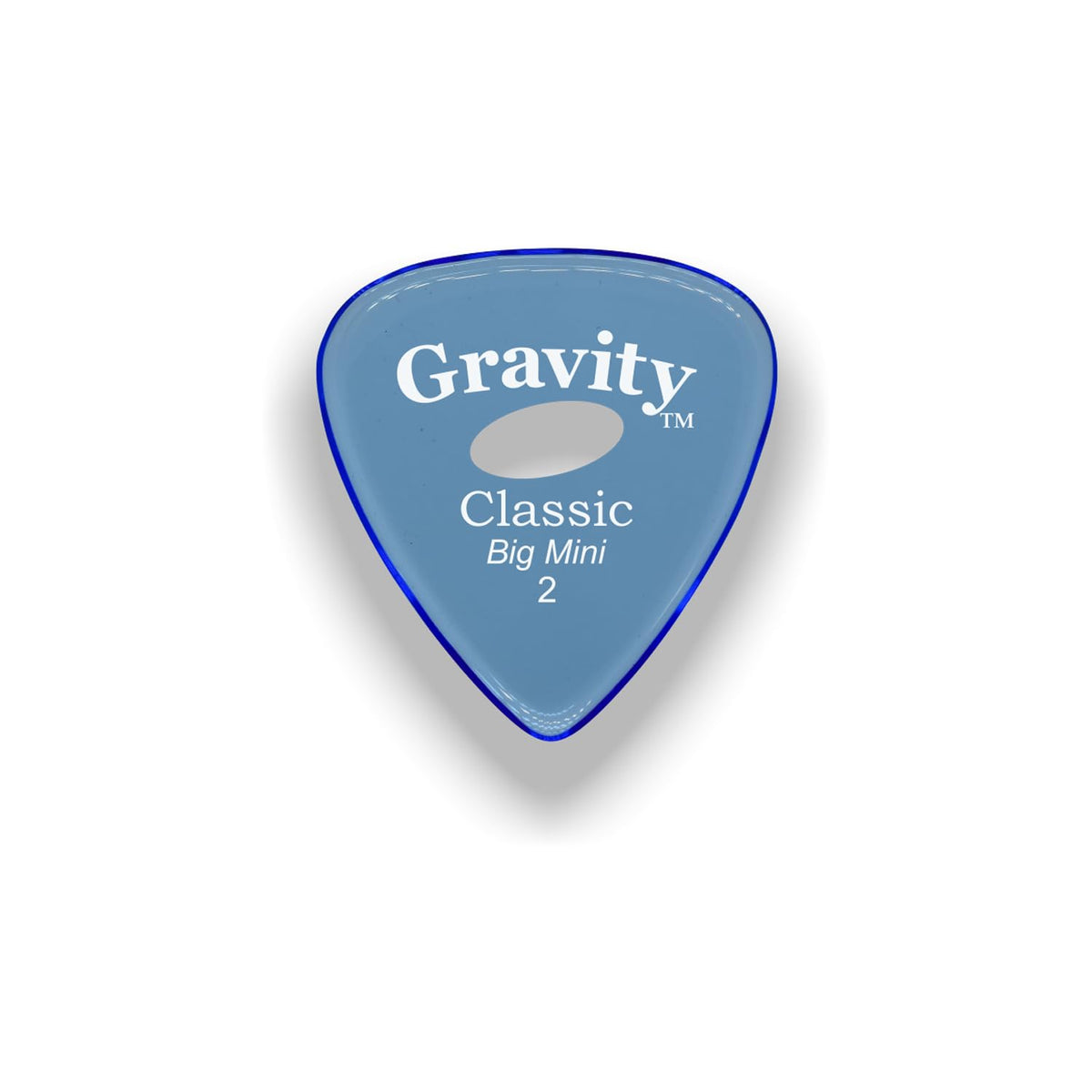 Gravity Picks Classic Guitar Pick   2.0Mm Blue  Polished W/Elipse Grip Hole
