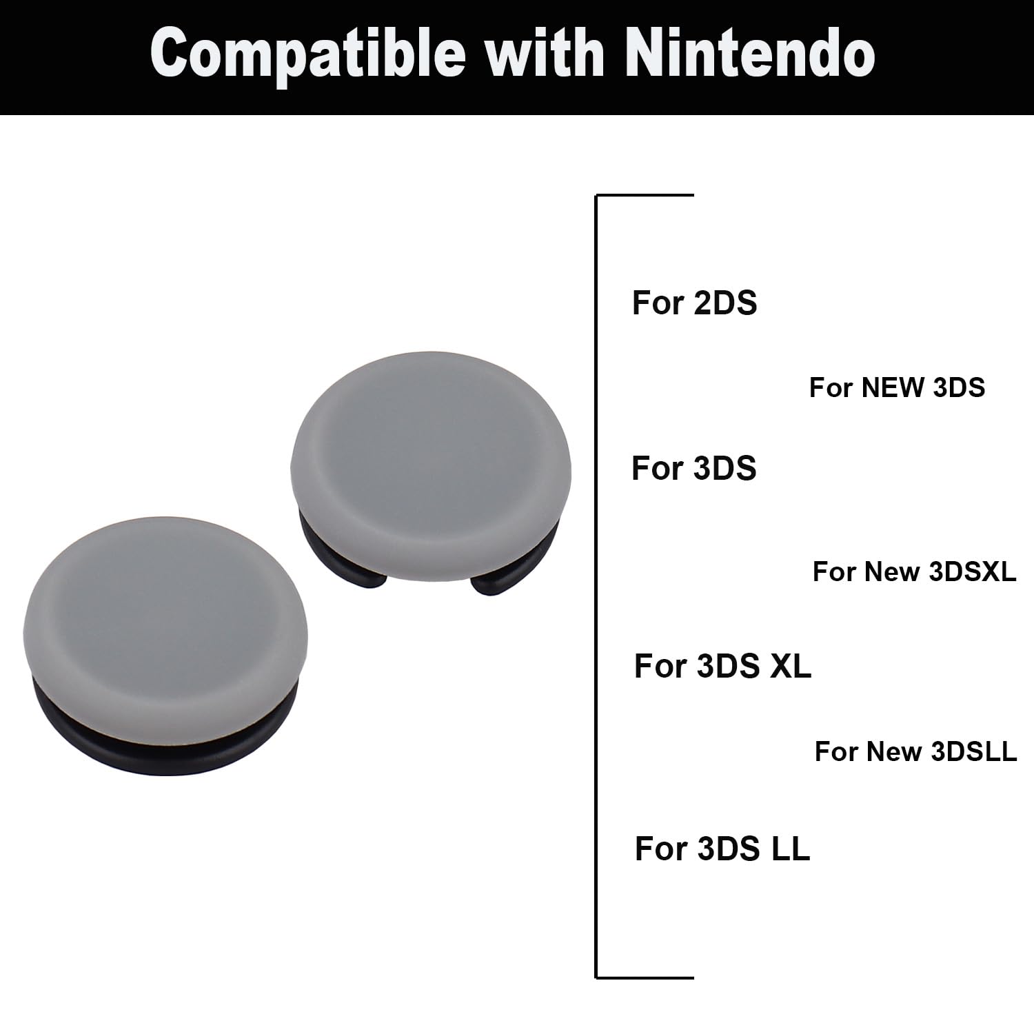 Ikpek 2Pcs Analog Stick Cap Replacement 3D Joystick Cover For 2Ds 3Ds 3Dsxl 3Dsll New 3Ds New 3Dsxl New 3Dsll Controller
