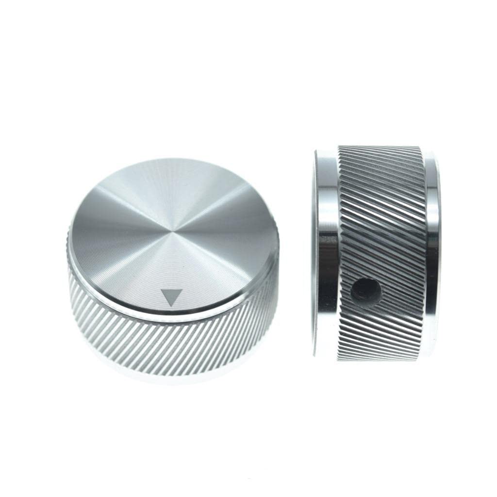 Kaish 2Pcs 1-3/16(30Mm) Diam. Aluminium Potentiometer Knobs 1/4 Universal Metal Pot Control Knobs W/Indicator & Set Screw For Am
